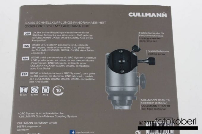 Cullmann Schnellkupplungs-Panoramaeinheit CONCEPT ONE OX369