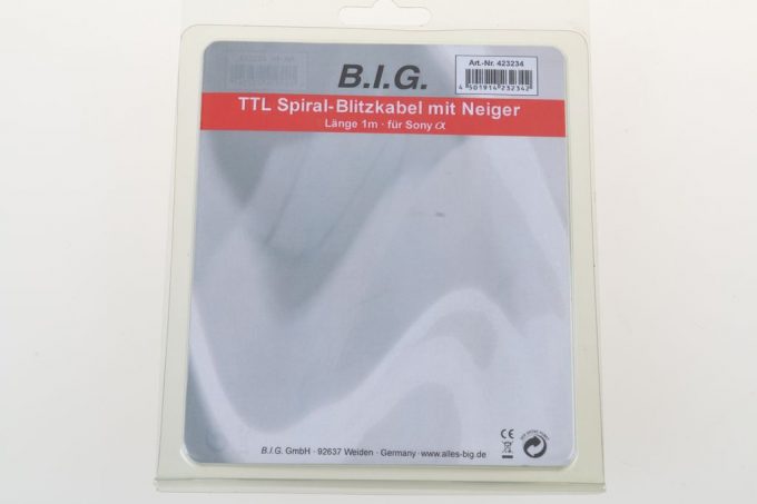 B.I.G. TTL Spiral-Blitzkabel mit Neiger für Sony Alpha