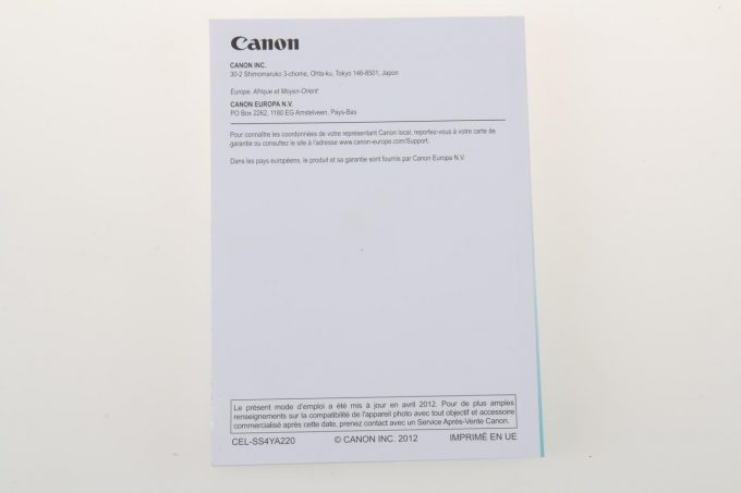 Canon EOS-1D X Anleitung / Französisch