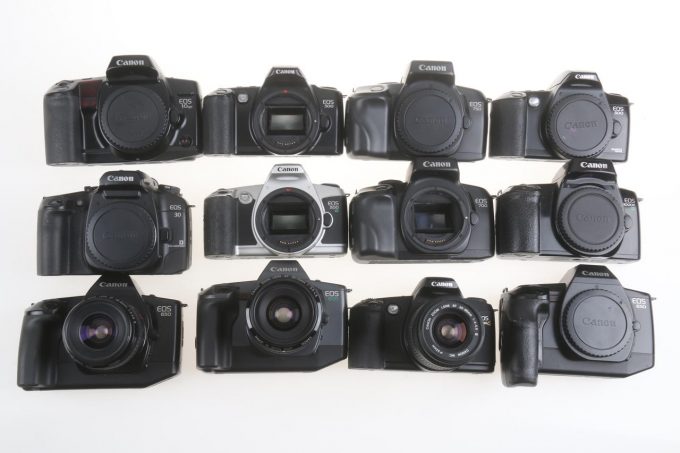 Canon Konvolut Spiegelreflexkameras - 12 Stück Objektive