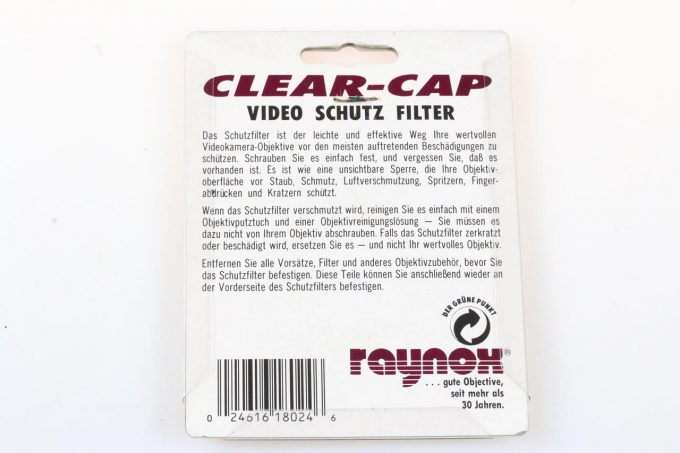 Raynox Clear-Cap Protektor für 37mm Camcorder Objektive