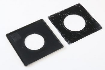 Objektiv Platinen 9,4x9,2cm - 2 Stück / Ausriss 42mm bzw. 50mm