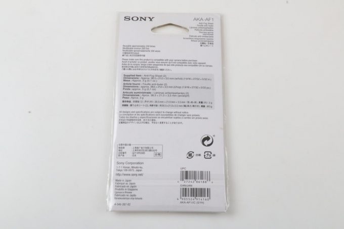Sony Anti fog Sheet AKA-AF1