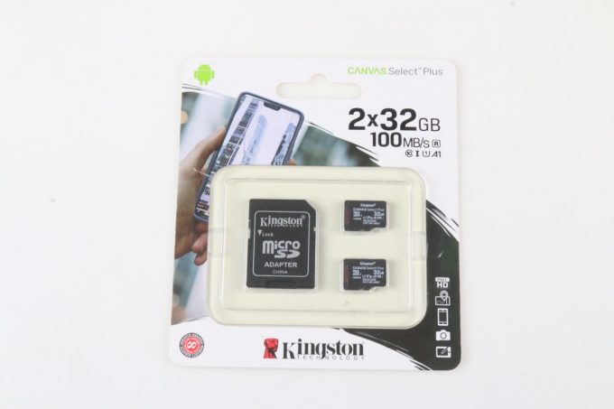 Kingston 2x32 GB Micro SD mit Adapter