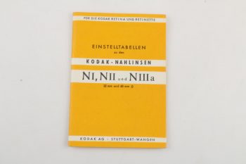 Kodak Einstelltabellen Nahlinsen