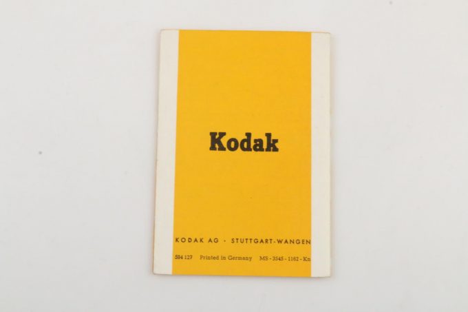 Kodak Einstelltabellen Nahlinsen