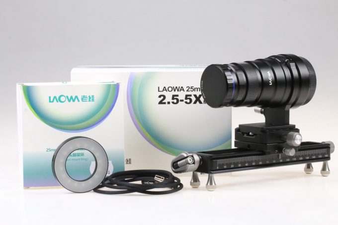 Laowa 25mm f/2,8 2,5-5x Ultra Macro für L Mount Macro SET