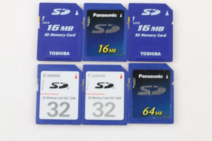 SD Speicherkartn 3x16MB 2X32MB und 1X64MB