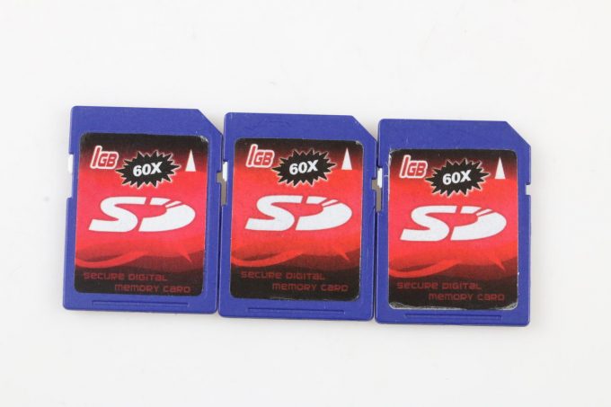 SD Speicherkarten 3x1GB