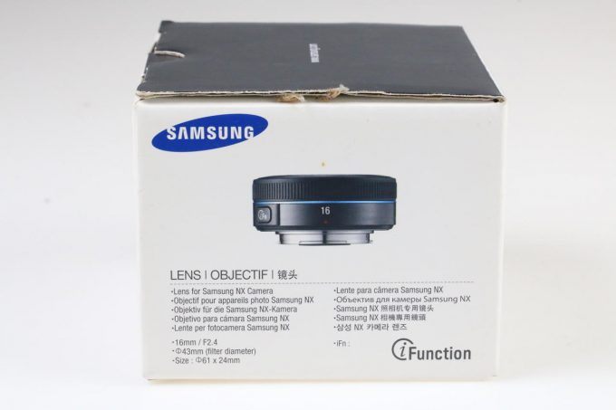 Samsung NX 16mm f/2,4 : Schwarz - #A1A3CN0D100141