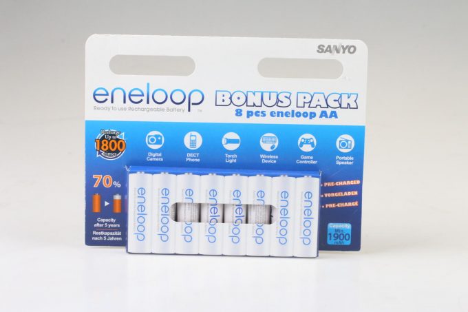 Eneloop wiederaufladbare Batterien - 8 Stück