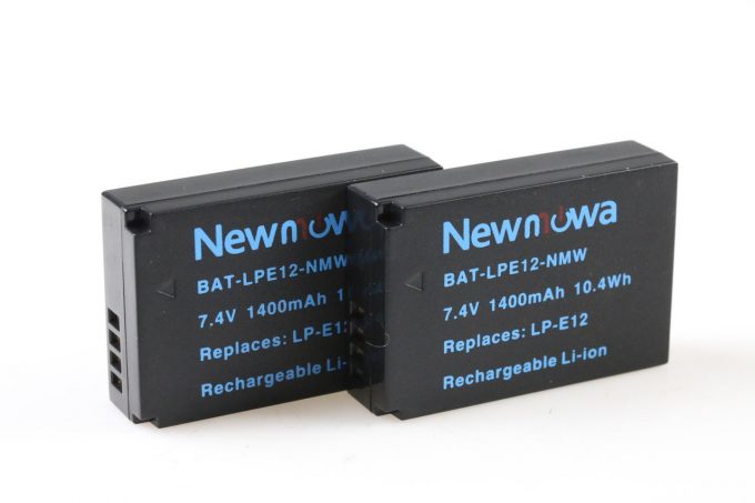 Newmowa Akku HL-12 Li-Ion (2 Stück) für Canon LP-E12 und Ladegerät