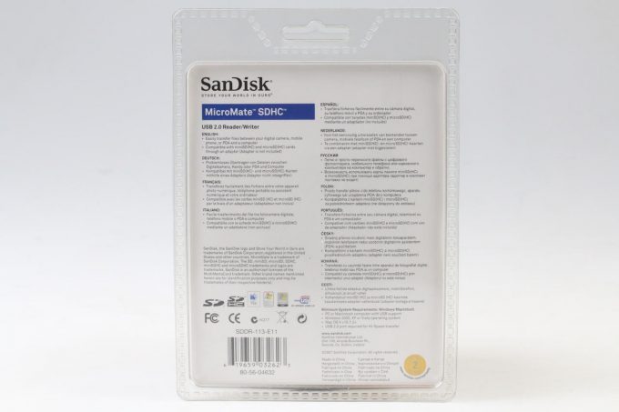 Sandisk MicroMate SDHC USB 2.0 Reader