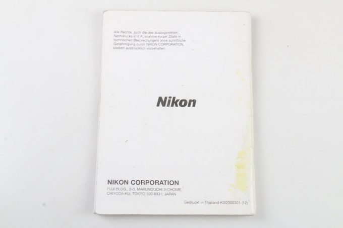 Nikon Bedienungsanleitung F80/d/s