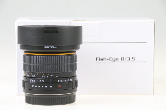 Walimex Pro 8mm f/3,5 Fish-Eye CS für Canon EF