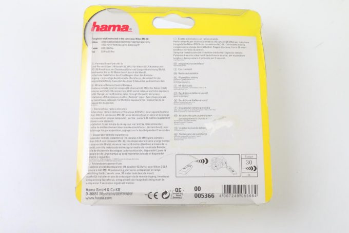 Hama für NIKON Remote-control release Ni-1 (MC 30) / Funk