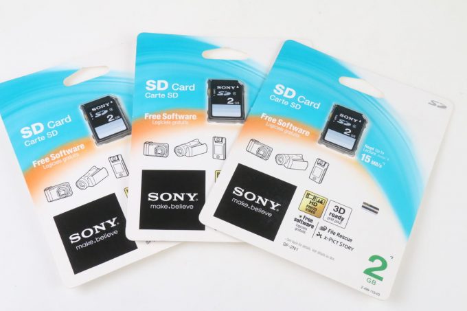 Sony SD Cart - 2 GB (3 Stück)