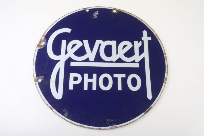 Agfa Gevaert Photo Werbeschild Email Blech - Rund 45cm