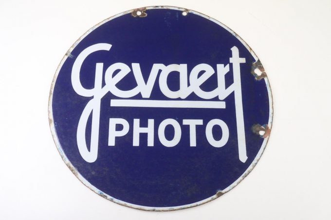 Agfa Gevaert Photo Werbeschild Email Blech - Rund 45cm