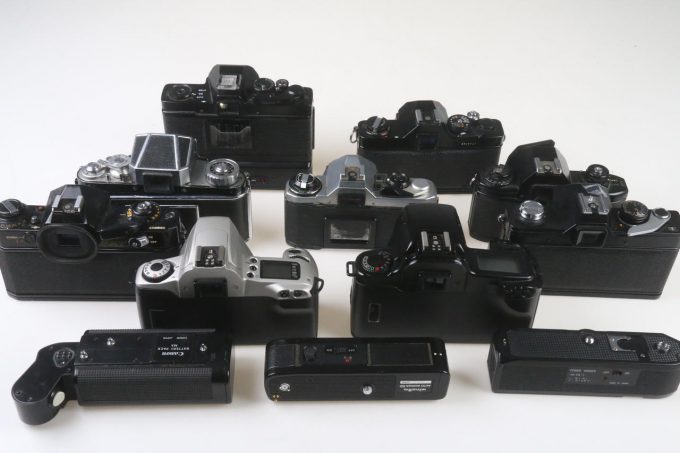 Konvolut diverse SLR-Kameras - 9 Stück Bastlergeräte