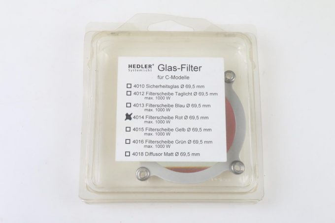 Hedler Glas-Filter für C Modelle - Filterscheibe Rot 69,5mm