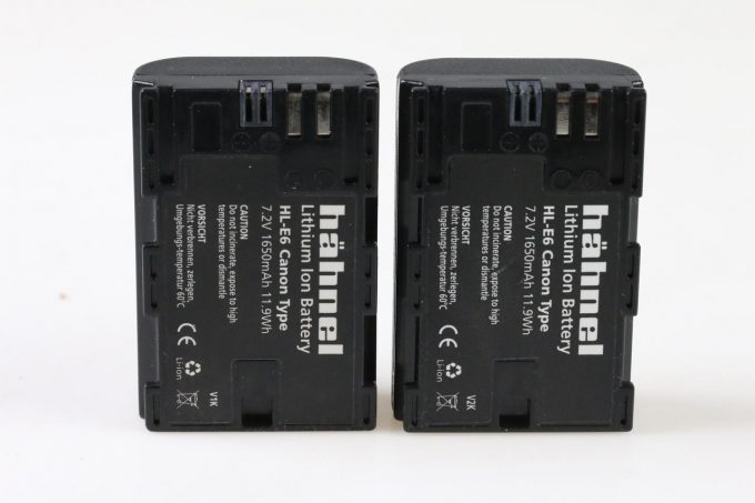 Hähnel Akku HL-E6 Lithium Ionen Batterie für Canon - 2 Stück