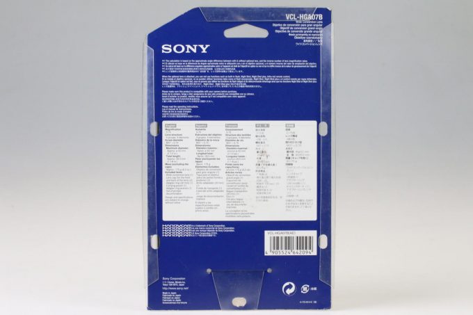 Sony Handycam Wide Conversion Lens - VCL-HGA07B