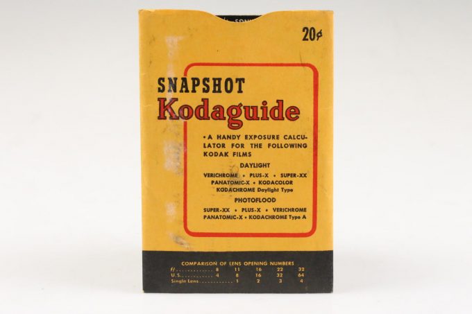 Kodak Snapshot Kodaguides Belichungsrechner