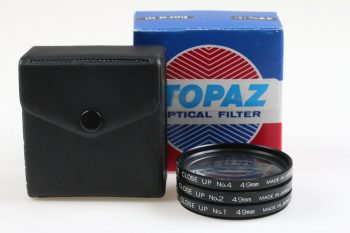 Topaz Nahlinsenset mit Lederetui - 49mm