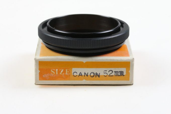Umkehrring für Canon FD auf 52mm Filtergewinde