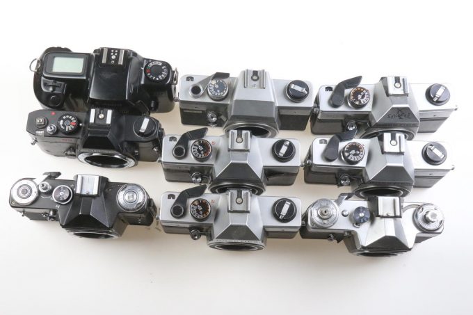 Konvolut diverse SLR-Kameras - 9 Stück Bastlergeräte