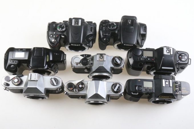Konvolut diverse SLR-Kameras - 8 Stück Bastlergeräte