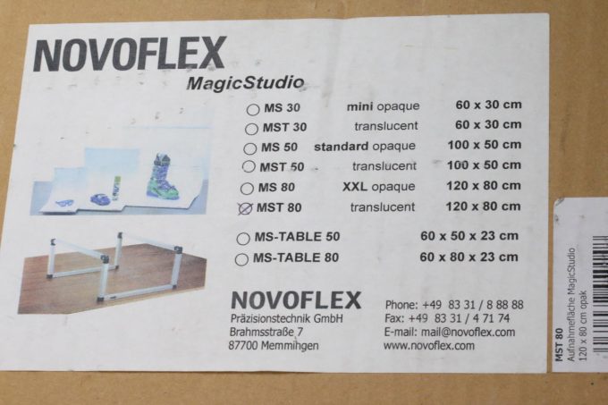 Novoflex Magic Studio Aufnahmetisch