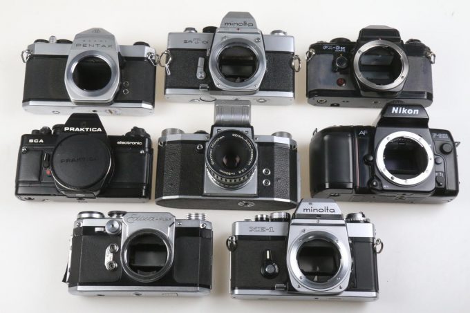 Konvolut diverse SLR Kameras - 8 Stück Bastlergeräte