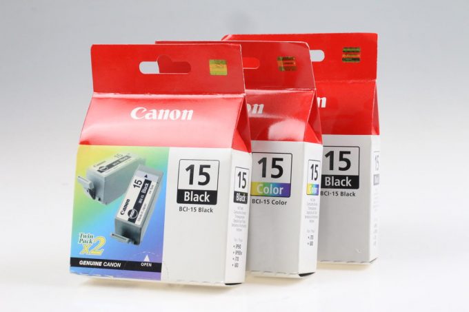 Canon BCI-15 Druckerpatronen - 3 Stück (2x Black 1x Color)