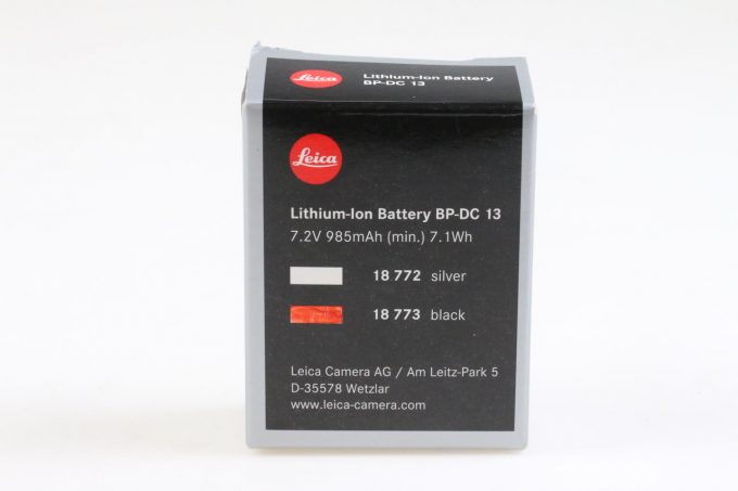 Leica Battery Pack BP-DC13 schwarz 18773