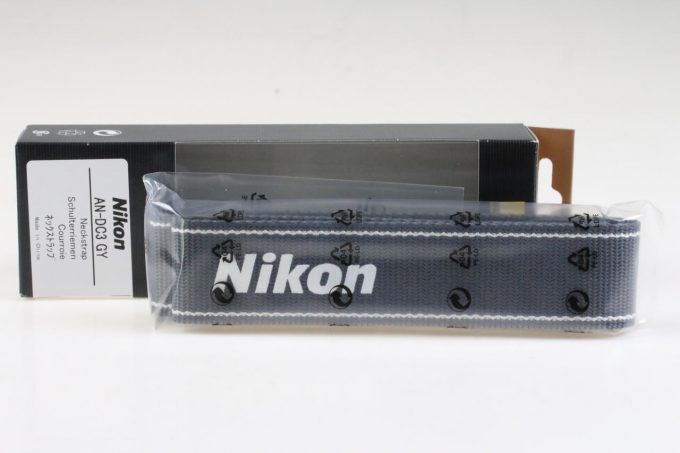 Nikon Gurt AN-DC3 GY / grau mit weißer Aufschrift
