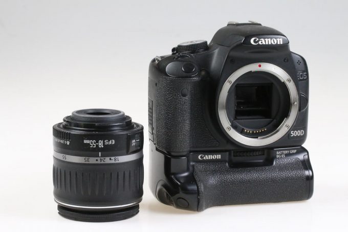 Canon EOS 500D mit EF-S 18-55mm f/3,5-5,6 und Griff - Image 2
