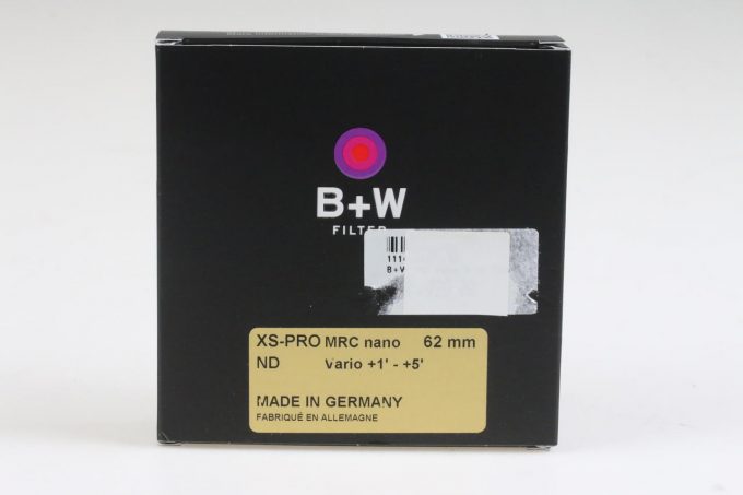 B+W XS-PRO MRC nano ND Grau +1-+5 62mm