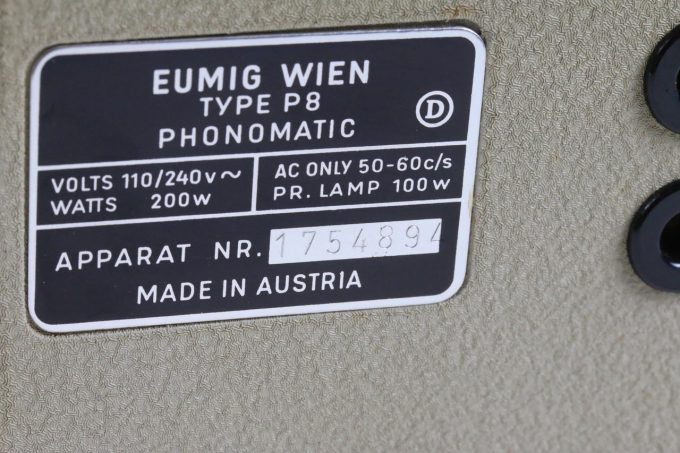 Eumig P8 automatic 8mm Filmprojektor - #1754894