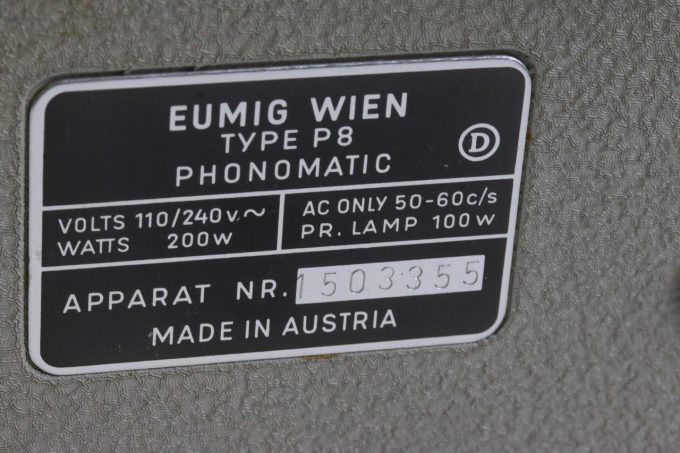 Eumig P8 automatic 8mm Filmprojektor - #1503355