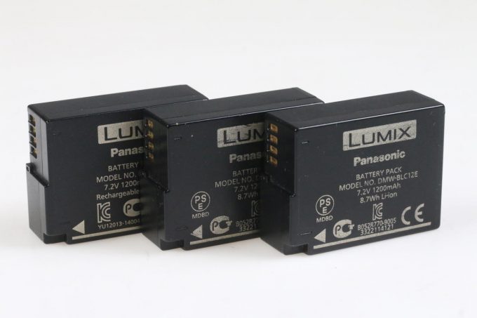 Panasonic Lumix DMW-BLC12E Akkus / 3 Stück