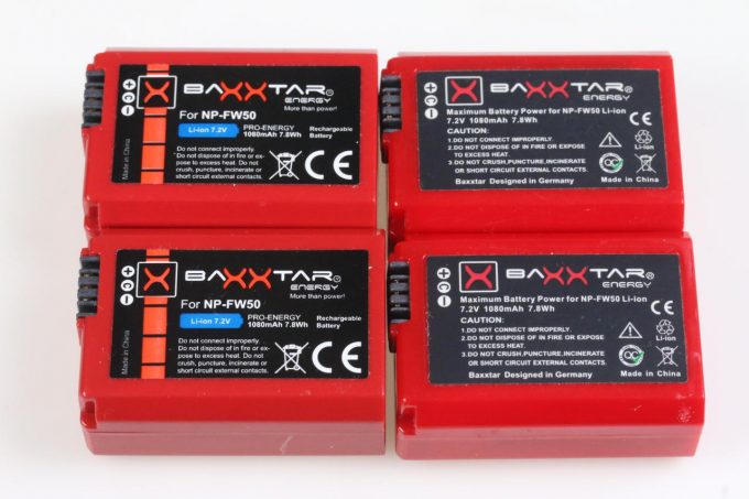 Baxxtar Set - Sony NP-FW50 Akku 4x + Ladegerät