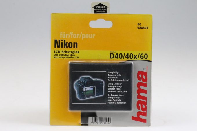 Hama LCD Schutzglas für Nikon D40/D40x/D60