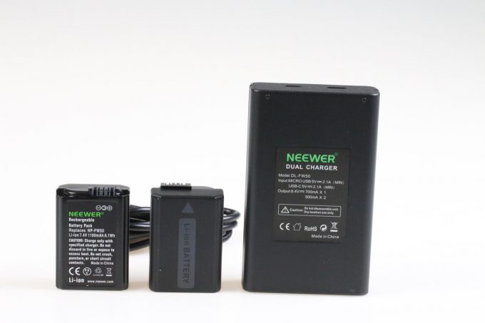 Neewer - NP-FW50 Ladegerät + 2 Akkus
