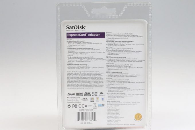 Sandisk Multi Card Express Card Adapter