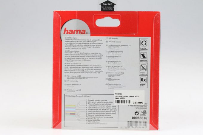 Hama LCD-Schutzglas 500D