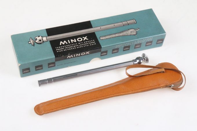 Minox Taschenstativ silber mit Drahtauslöser