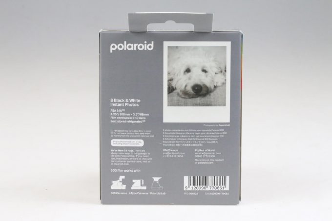 Polaroid B&W 600 Instant SW-Film 8 Aufnahmen Prod.Dat. 25.11.22