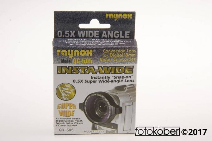 RAYNOX Insta-Wide - QC-505 Weitwinkelkonverter 0,5x für Camcorder